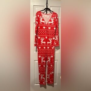 NWOT Red Reindeer Print Onesie